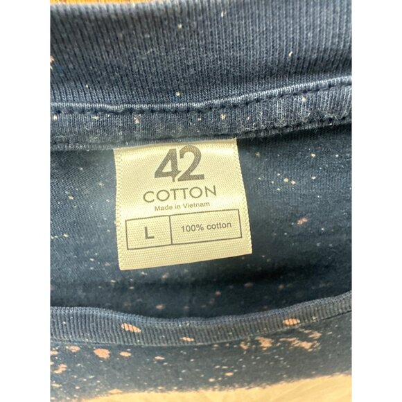 Elton John 42 Navy Blue Splatter T-Shirt L cotton - Picture 2 of 3